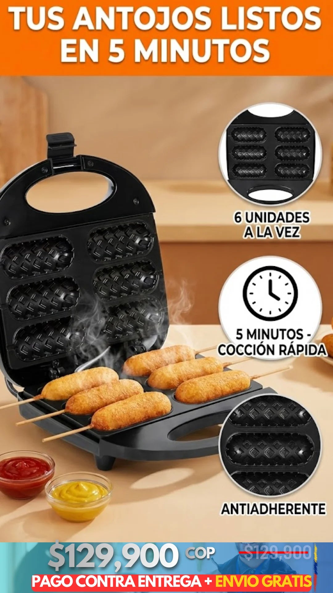 Máquina para Corn Dogs y Waffles