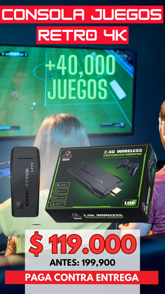 Consola de videojuego inalámbrica 2.4G stick Pro +40,000 Juegos